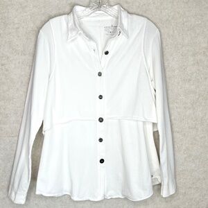 Neon Buddha Mia White Cotton Button Down Shirt